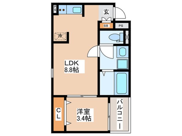 F＋ｓｔｙｌｅ大蓮北２号館の物件間取画像